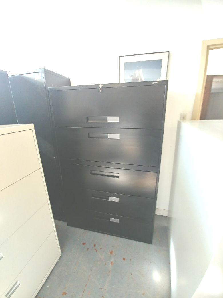 GLOBAL 5 DRAWER 42 WIDE LATERAL BLACK