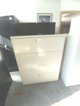 HON 42 WIDE 4 DRAWER LATERAL FILES GREY