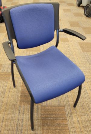 Global arm stacking chairs blue / black frame
