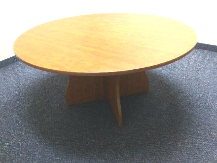42 INCH DIA. MEETING TABLE WITH CROSS STYLE BASE