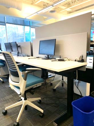 STEELCASE  4 MEMORY HEIGHT ADJUSTABLE TABLES
